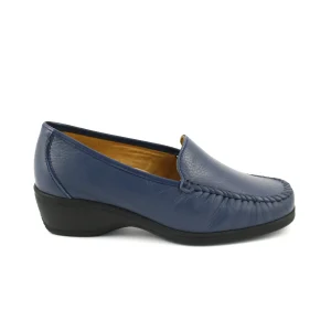 Lumel 2377 – Mocasín kiowa piel lisa cuña media en marino
