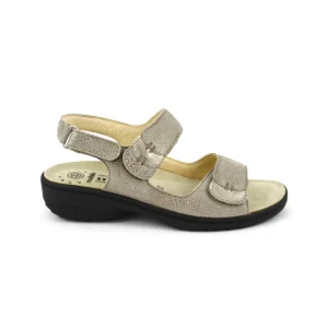 Mephisto Mobils Getha – Sandalia con velcros plantilla extraíble y horma ancha en taupe