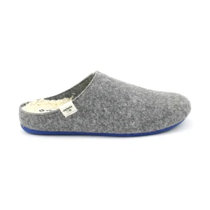 Victoria 1100 – Zueco en fieltro para hombre con plantilla extraíble en gris