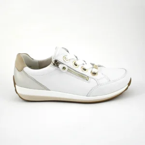 ARA 12-34587 Osaka – Blucher sport con cremallera y cuña baja en blanco