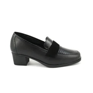 Doctor Cutillas 42620 – Mocasín en piel y charol con tacón de 4 cm en negro