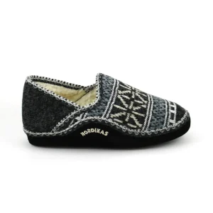 Nordikas 30 Teide – Zapatilla cerrada de hombre de lana con suela de serraje en gris