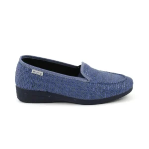 Muro 805 – Mocasín en faria con cuña en azulón