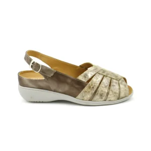 Doctor Cutillas 53712 – Sandalia en piel con talón abierto y plantilla en taupe