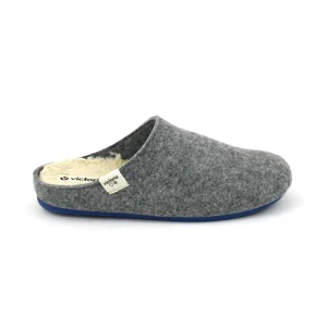 Victoria 1100 – Zueco en fieltro para mujer con plantilla extraíble en gris