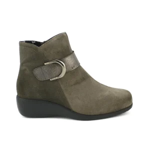 Comfort Class 1345 – Botín en serraje con hebilla en gris