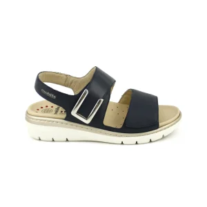 Mephisto Mobils Lalia – Sandalia en piel con doble velcro y horma ancha en marino