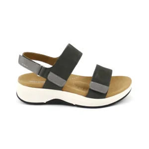 Josef Seibel Estelle 04 – Sandalia en nobuk con velcros y plantilla en gris
