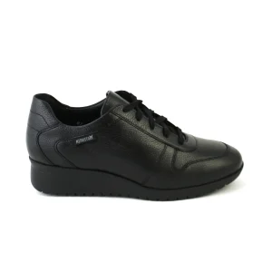 Mephisto Isa – Deportiva en piel con cuña media en negro