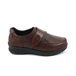 G Comfort 8261 – Sport con velcro en piel burdeos y horma ancha en burdeos