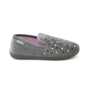Isotoner 90315 – Zapatilla cerrada plana en suapel en gris marengo