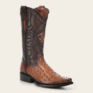 Bota tradicional Orígenes en piel genuina de avestruz para caballero