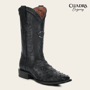 Bota tradicional Orígenes en piel genuina de avestruz para caballero