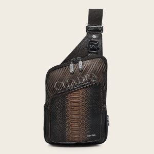 Bandolera en piel genuina de pitón para caballero