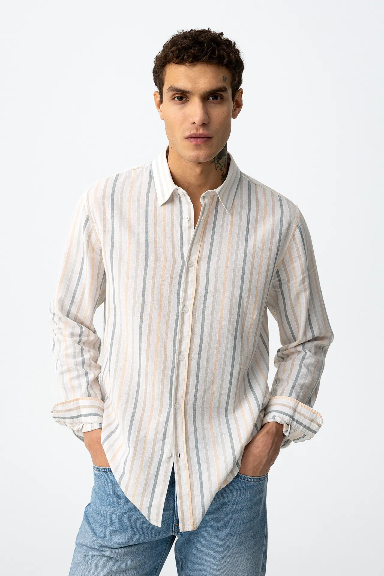 Camisa Rayas Lino - Imagen 5