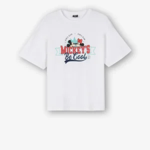 Camiseta Blanca Mickey y Minnie Mouse ©Disney Chica