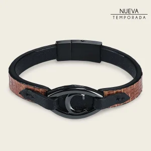 Pulsera en piel genuina de lizard para caballero