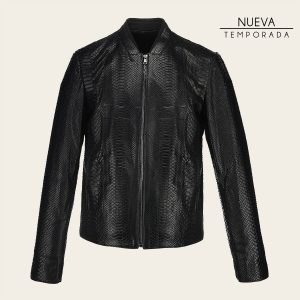 Chamarra full exotic en piel genuina de pitón para caballero