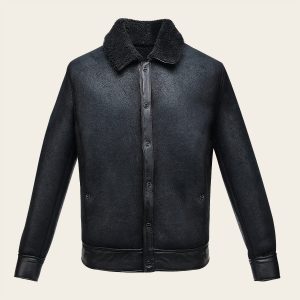 Chamarra en piel genuina de ovino para caballero