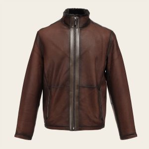 Chamarra en piel genuina de cordero para caballero