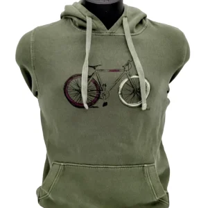 SUDADERA BICI VERDE CAPUCHA