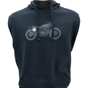 SUDADERA MOTO AZUL MARINO CAPUCHA
