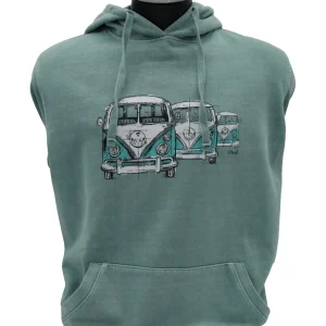 SUDADERA FURGONETAS VERDE HIELO CAPUCHA