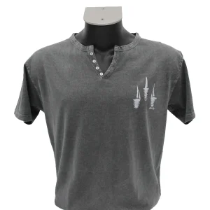 CAMISETA GRIS BOTONES VELEROS B2B