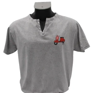 CAMISETA GRIS CLARO BOTONES VESPA B2B