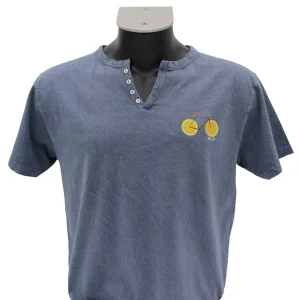 CAMISETA AZUL BOTONES BICI-LIMÓN B2B