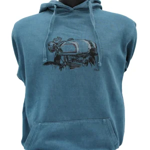 SUDADERA MOTO FRONTAL AZUL EGEO CAPUCHA