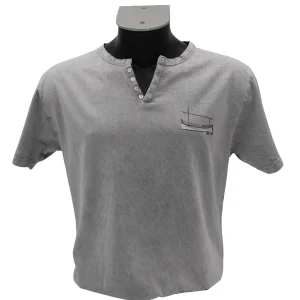 CAMISETA GRIS CLARO BOTONES BARCO B2B