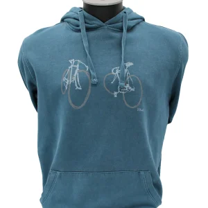 SUDADERA 2 BICIS AZUL EGEO CAPUCHA