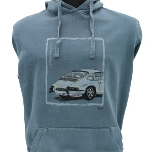 SUDADERA CARRERA AZUL ÁRTICO CAPUCHA