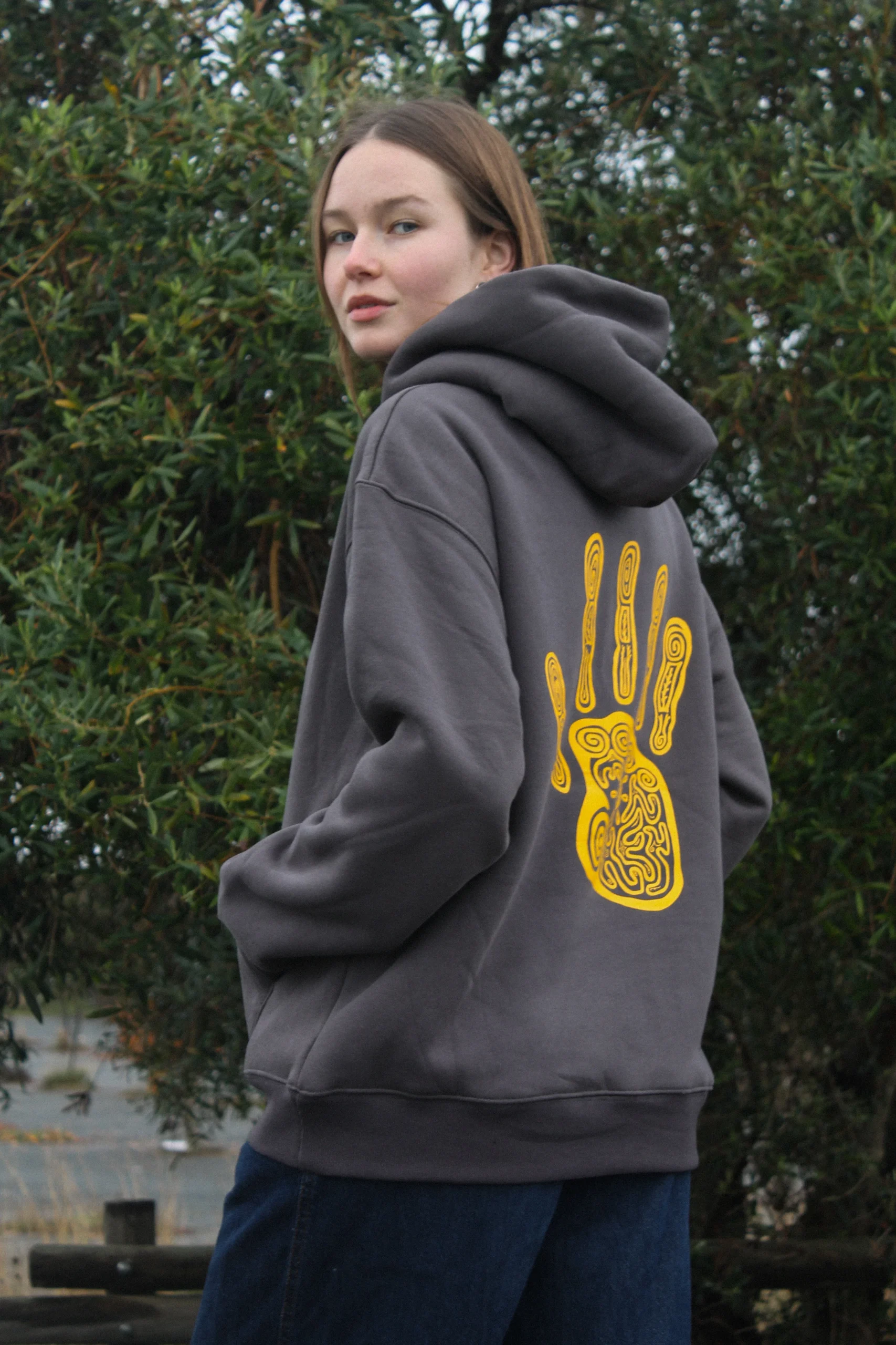 Sudadera con capucha "I WAS HERE" 500 gsm