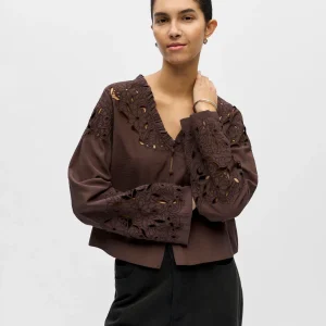 Camisa Chocolate Bordada Isla