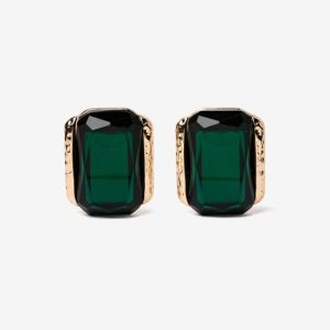 Pendientes Cuadrados Esmeralda