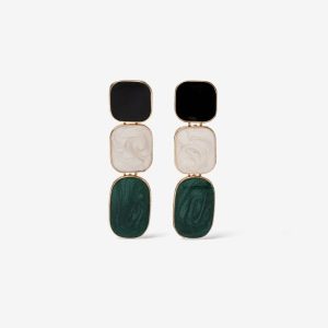 Pendientes Geométricos Tonos Verdes